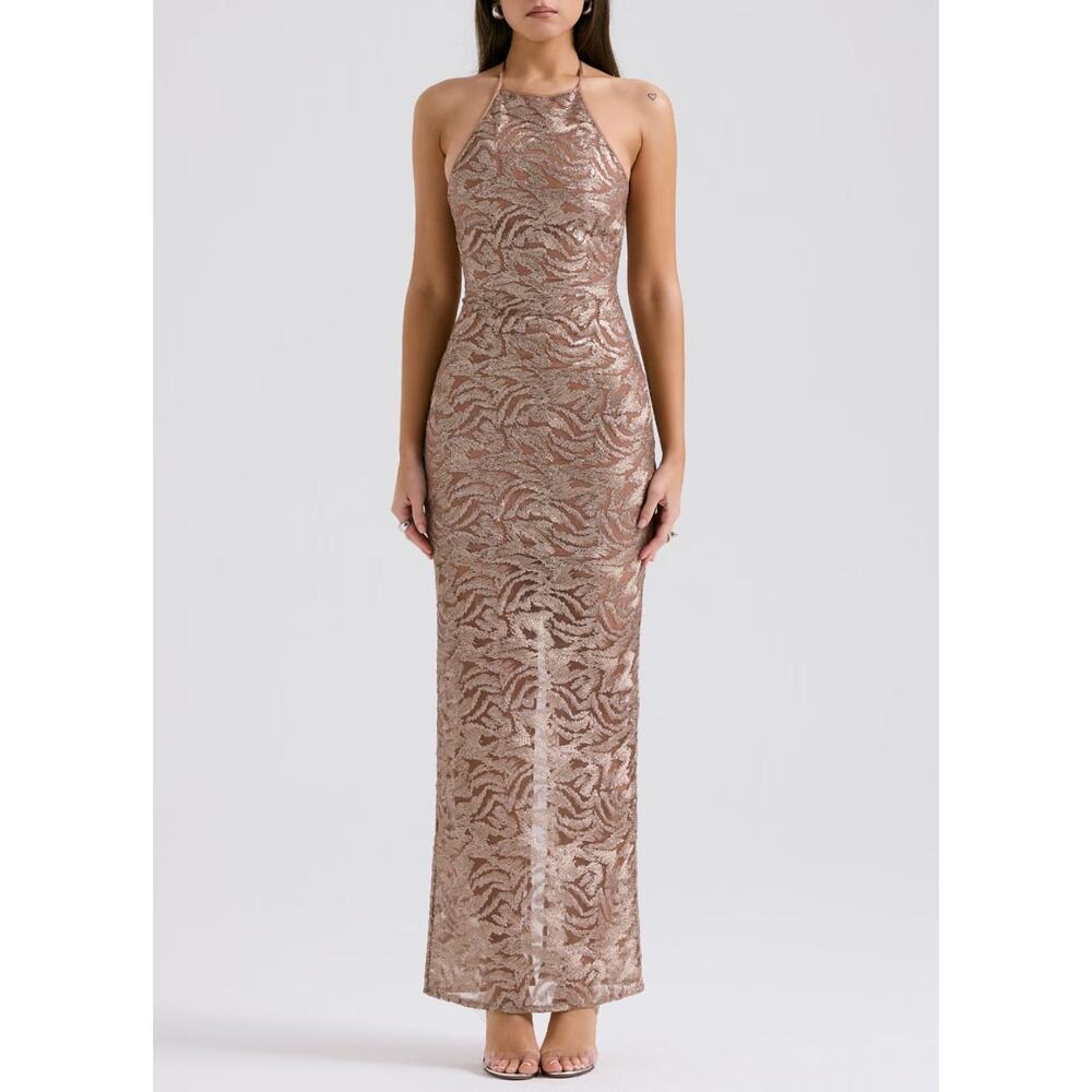 House of CB Giada Maxi Dress Gown Small Embroidered Sequin Formal Cocktail Party - Picture 3 of 16